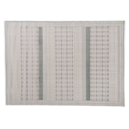 Green and cream contemporary rug