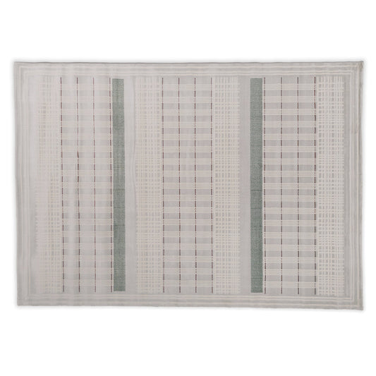 Green and cream contemporary rug